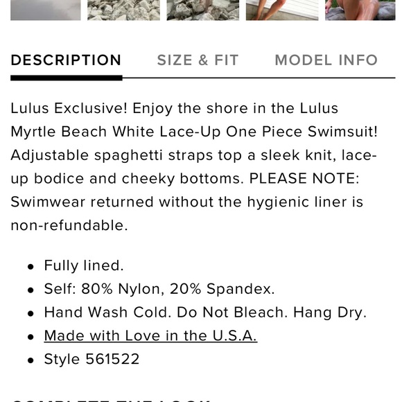 NWT Lulu’s Myrtle Beach White One Piece Swimsuit - Picture 3 of 7